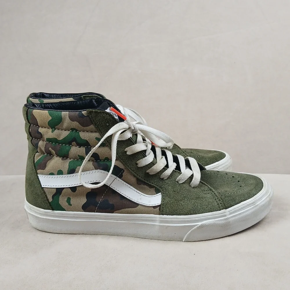 Size 9 - Vans Sk8- High Rain Camo Green